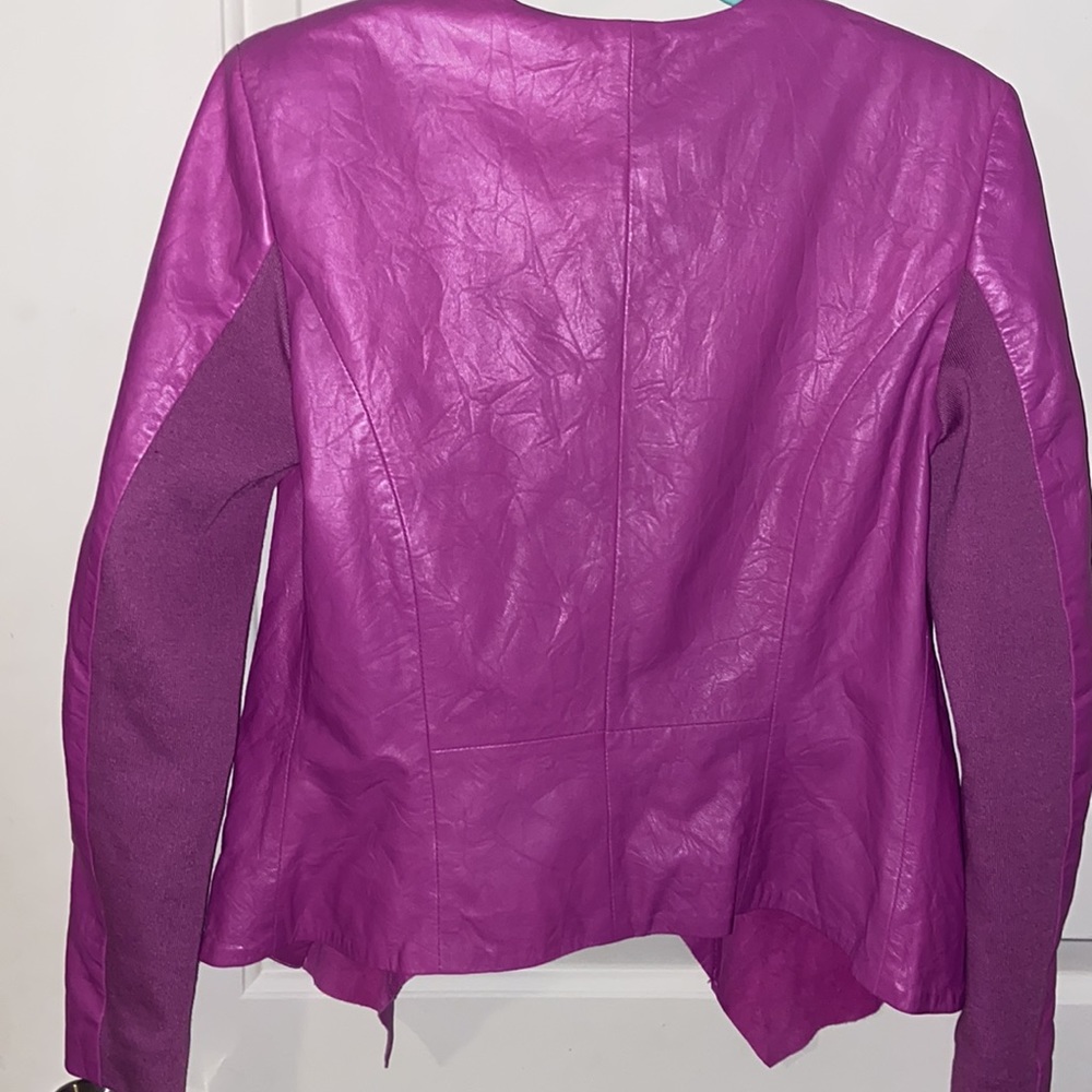 Cigno Nero leather purple jacket size 38 women’s EUC - Picture 5 of 5